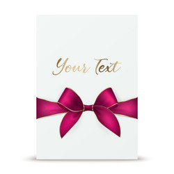 3d realistic pink gift ribbon and bow vector