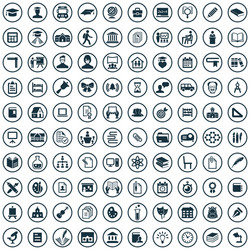 school 100 icons universal set for web and ui vector image