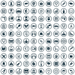 School 100 icons universal set for web and ui vector