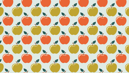 seamless pattern with apples in flat style vector image