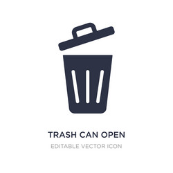 Trash can open icon on white background simple vector