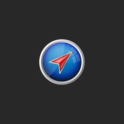 abstract round button with red arrow direction vector image