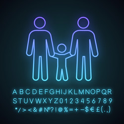 Gay family neon light icon vector