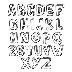 Hand drawn set of abc letters free-hand alphabet Vector Image