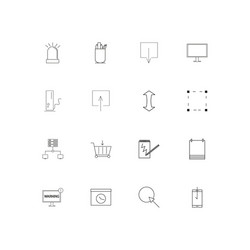 internet technologies linear thin icons set vector image