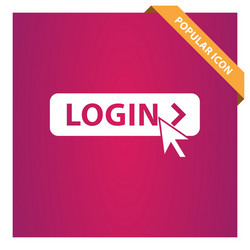 Login with mouse icon for web and mobile vector