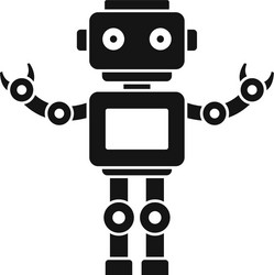 machine humanoid icon simple style vector