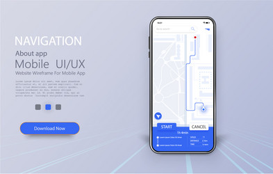 smartphone with map and navigation pinpoint vector image