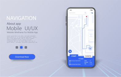 smartphone with map and navigation pinpoint vector
