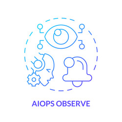 2d thin linear gradient ai ops observe icon vector image