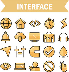 interface internet web technology digital icons vector image