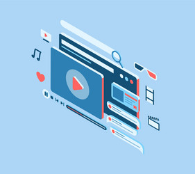 online streaming movie concept with various icon vector image