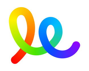 rainbow colored line with loops isolated on white vector image