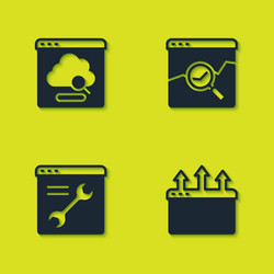 set cloud technology data transfer browser window vector image