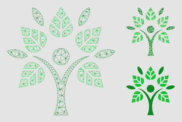 eco man mesh 2d model and triangle mosaic vector image