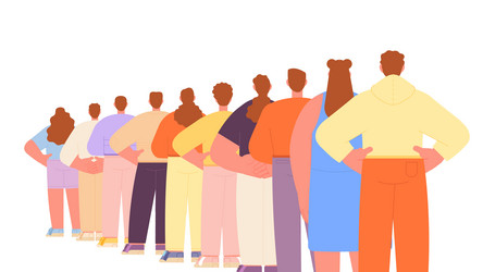 Isolated people crowd standing in line queue vector