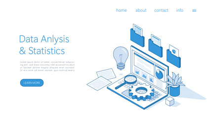 landing page template data analysis business vector image