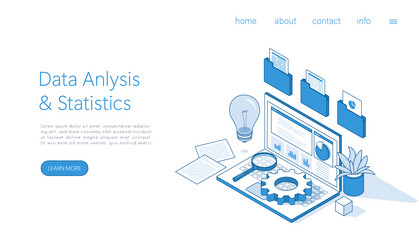 landing page template data analysis business vector