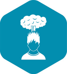 man with red cloud over head icon simple style vector image