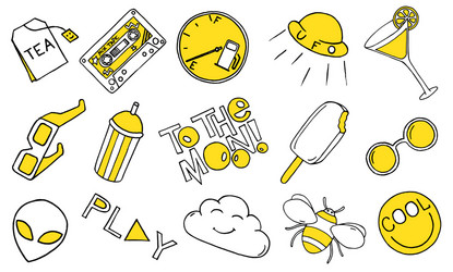 patch set on white background vector image