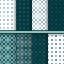 set of circle round seamless patterns vector image