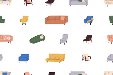 sofas armchairs pattern seamless background vector image