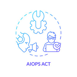 2d thin linear gradient ai ops act icon vector image