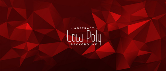 Abstract red background in low poly style vector