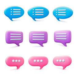 conversation speech bubbles 3d design message vector image