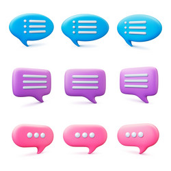 Conversation speech bubbles 3d design message vector