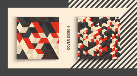 cover design template 3d blocks structure vector image