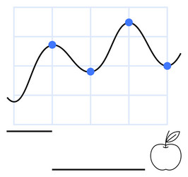 data analysis with line graph and minimalist vector image