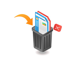 delete data throw in trash vector