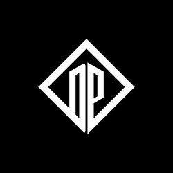 dp logo monogram with square rotate style design vector image