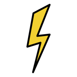 plain lightning icon color outline vector image