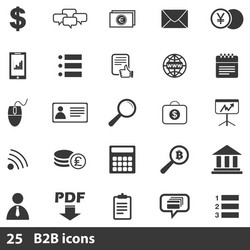 25 b2b basic icons set vector