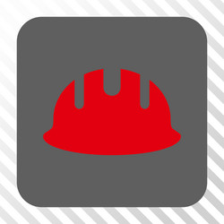 Builder hardhat rounded square button vector