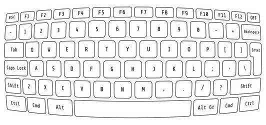 Computer keyboard modern conceptual design vector