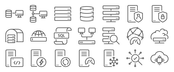 database icon set vector image