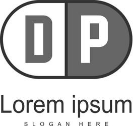 initial dp logo template with modern frame vector image