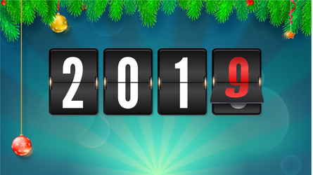 new year background with fir-tree branches vector