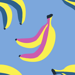 Seamless pattern with banana in sketch style vector