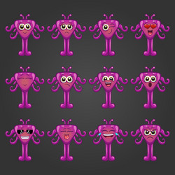 Set of cute cartoon monsters with different vector