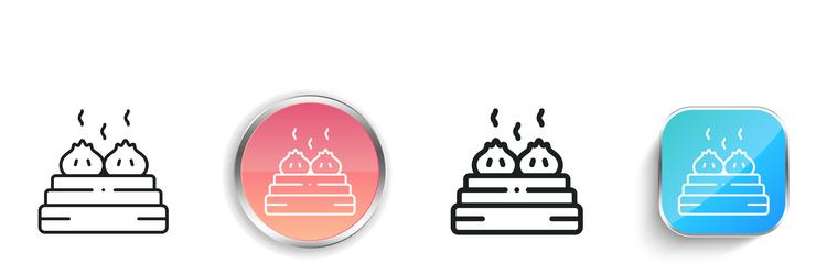 dumplings icon thin linear regular and button vector image