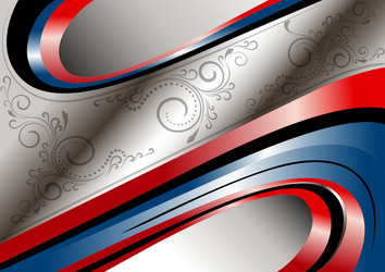 red and blue curves patterns on wavy frame vector image