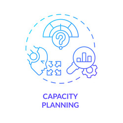 2d thin linear gradient capacity planning icon vector