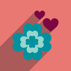 flat web icon with long shadow clover vector image