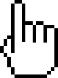 mouse pointer black icon thumb button connection vector image