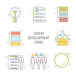 Scrum development icons set - agile methodology vector