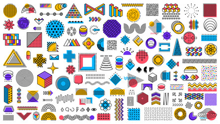abstract geometric memphis shapes pattern elements vector image
